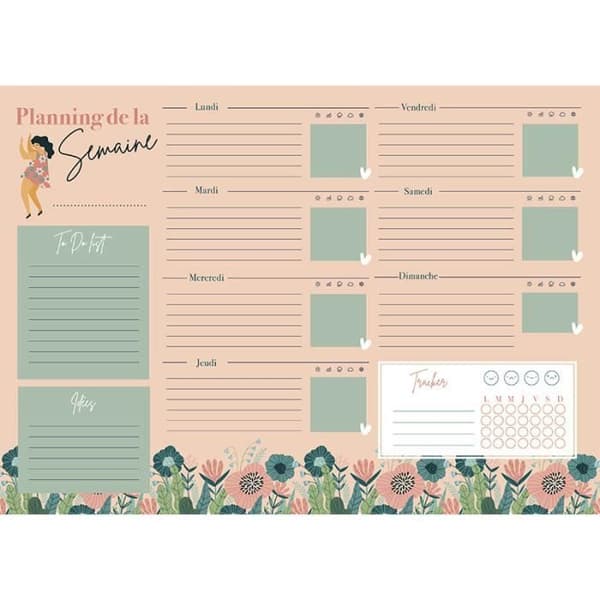 Planering med magnet - GRAINE CREATIVE VI HAR ALLA TALANG - A4 - 52 avtagbara ark - Rosa