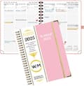 Miniatyrbild 1 av 5: Agenda 2025 Veckovis 21,7 x 15,8 cm, Vertikal skolplanerare 12 månader 2025 med mjukt spiralskydd - Rosa