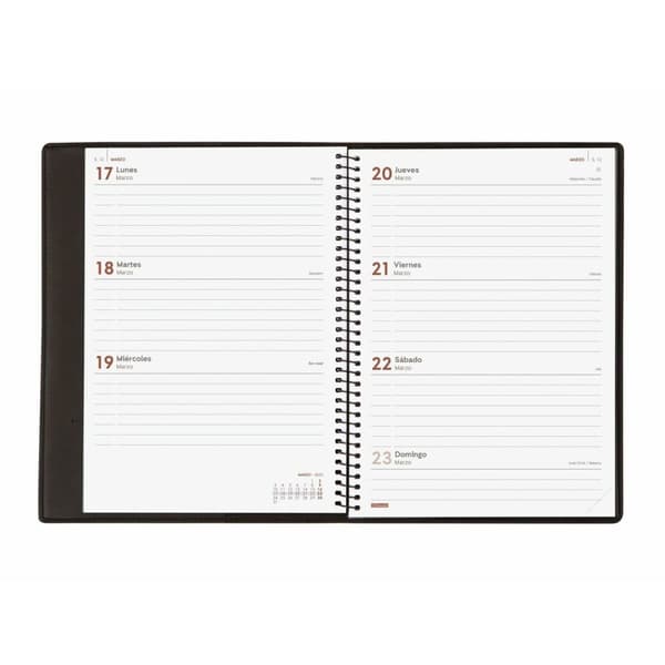 Dagbog Finocam DUOBAND E10 Sort A5 15,5 x 21,2 cm 2025 Notesblokken