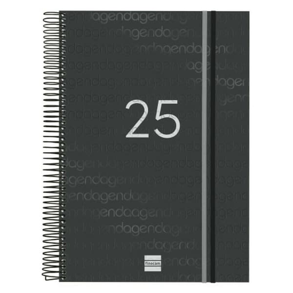 Dagbog Finocam YEAR Sort A4 21 x 29,7 cm 2025