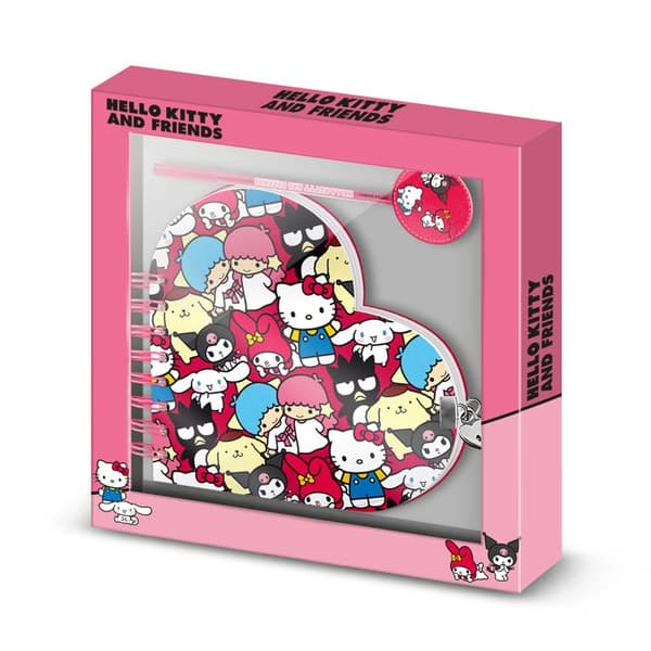 Journal Cœur + Stylo - Hello Kitty Vänner - Multikolor - Enstorlek