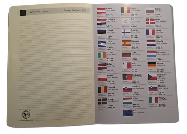 Sort A5 ugekalender med udskiftelig 38B indsats