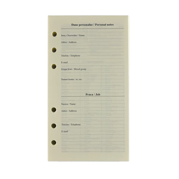 Sort premium organizer 38B med udskiftelig indsats 13x19cm med kalender