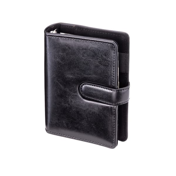 Premium svart Genua-arrangör med utbytbar insats 11x14,5cm och kalender