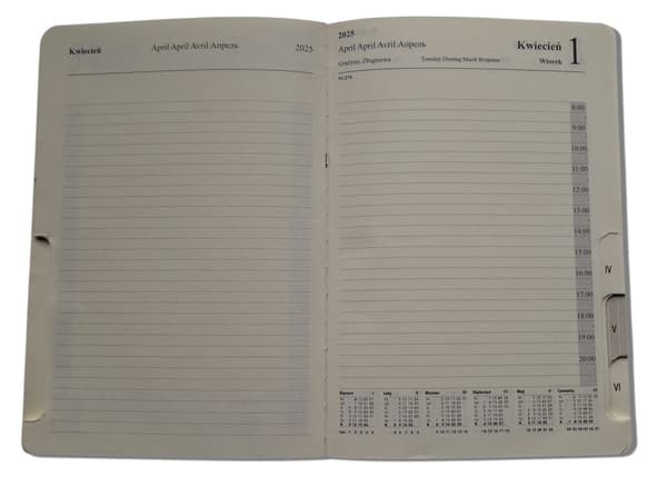 Burgundy A5 daglig kalender med udskiftelig indsats og Cambridge magnetlås