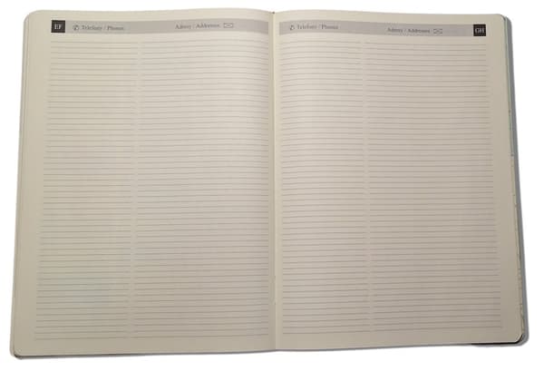 Blå A5 ugekalender med udskiftelig indsats, magnetlås 45B