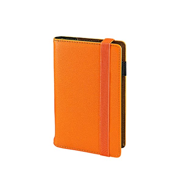 Orange A6 veckokalender med utbytbar insats, elastisk bandfäste 41B