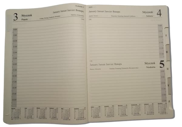 Premium brun A4 daglig kalender med udskiftelig indsats og Cambridge magnetlås
