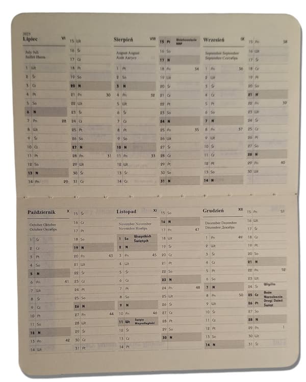 Premium brun A6 veckokalender med utbytbar insats och Cambridge magnetlås