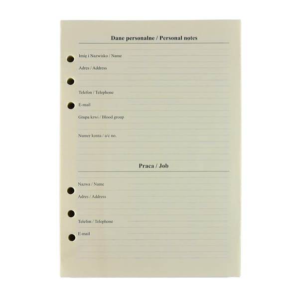 Svart premium organizer Werona med utbytbar insats 17,5x23,5cm med kalender 2025