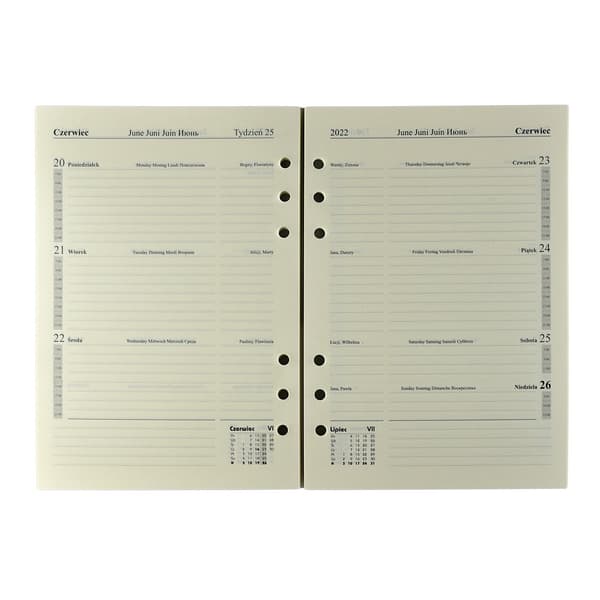 Svart premium organizer Werona med utbytbar insats 17,5x23,5cm med kalender 2025