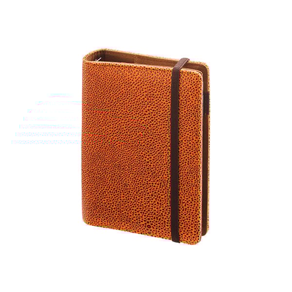 Tunis-oranssi premium-järjestäjä, jossa vaihdettava sisäosa 13x19cm ja kalenteri