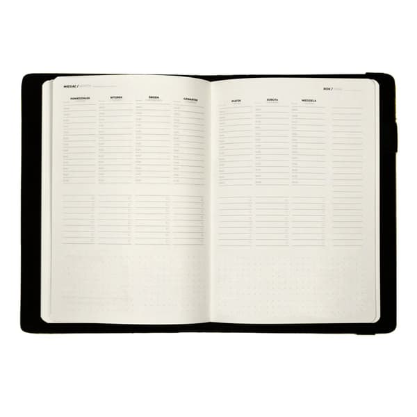 Dags- och veckoplanerare, universalkalender med A5 rymdtryck, med utbytbar Print Space-insats