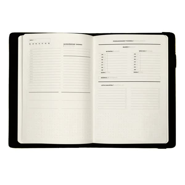Dags- och veckoplanerare, universalkalender med A5 rymdtryck, med utbytbar Print Space-insats