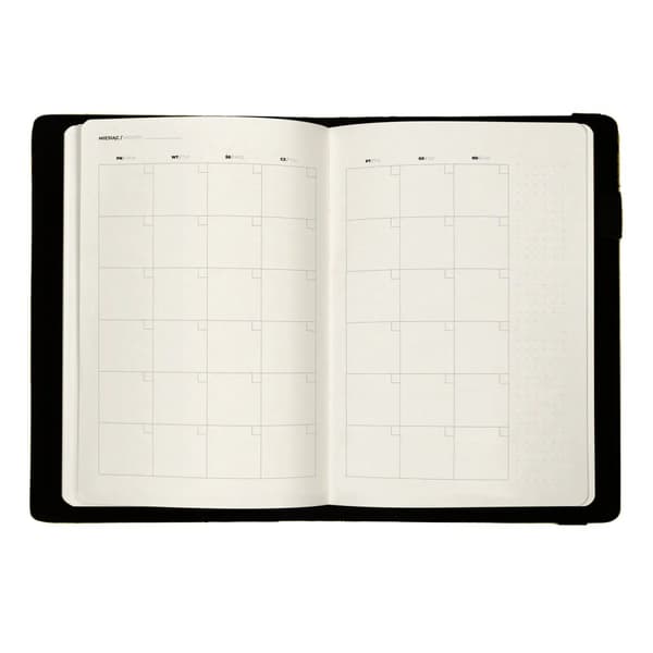 Dags- och veckoplanerare, universell vinröd A5-kalender med utbytbar insats och Cambridge magnetlås
