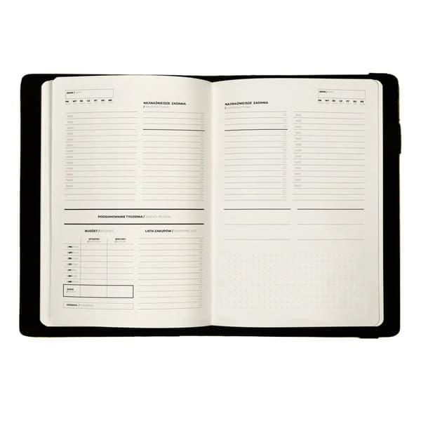 Dagsplanerare, universell randig svartvit A5-kalender med utbytbar Print Stripes-insats