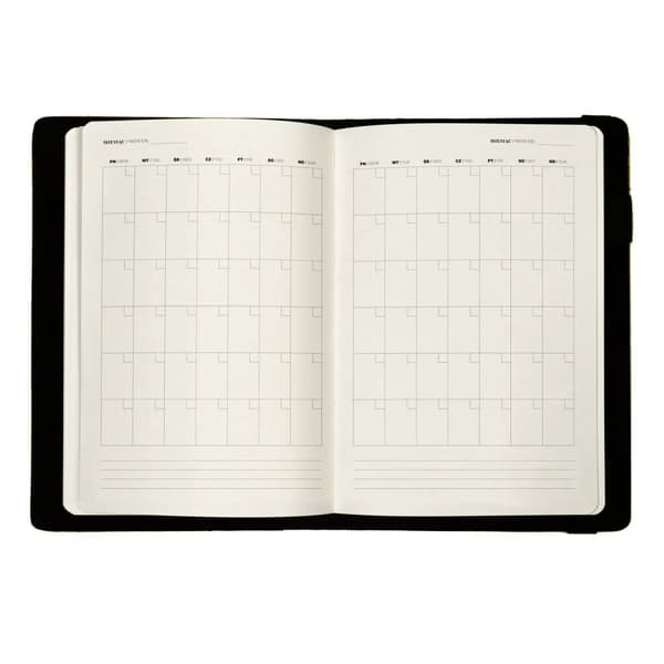 Dagsplanerare, universell randig svartvit A5-kalender med utbytbar Print Stripes-insats