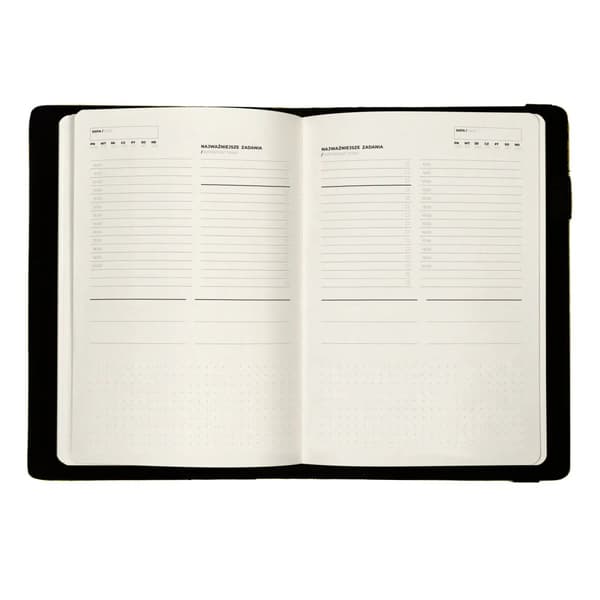 Dagsplanerare, universell randig svartvit A5-kalender med utbytbar Print Stripes-insats
