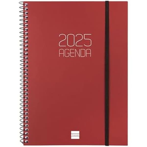 Agenda - FINOCAM - 2025 - Horisontell veckovy - Mjukt omslag - Opaque Bordeaux