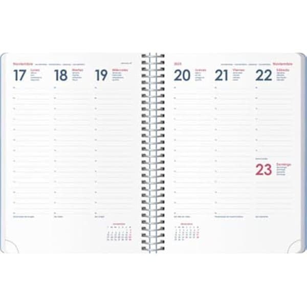 Agenda - DOHE - Dagligen - Svart - 15 x 21 cm - Flexibel - 1 dag per sida