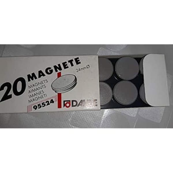 Magneter - DAHLE - 10-pack - 24 mm - Hållkraft 3 N - Färg grå