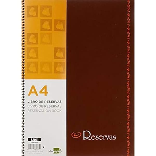 Reserverbok - LIDERPAPEL - LR01 - Storlek A4 - 80 blad - Färg röd