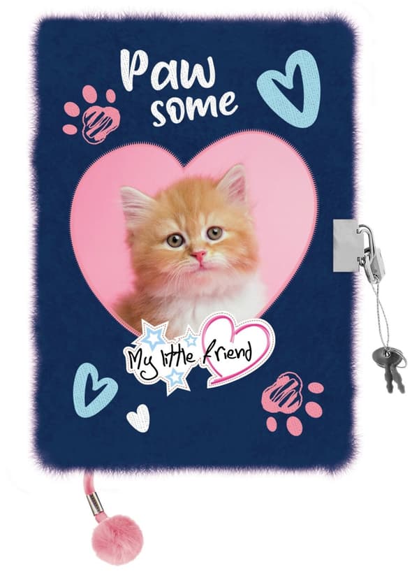 Päiväkirja riippulukolla karvainen A5 96k Ginger Kitty MLF Majewski