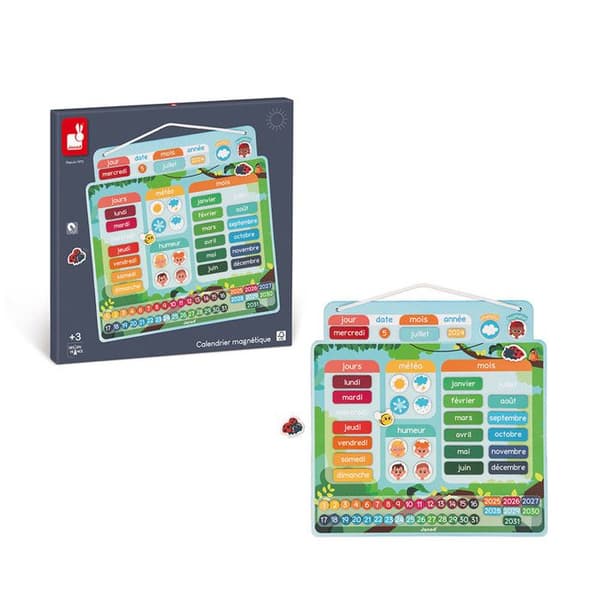 Magnetisk Kalender - Utbildningsspel - Förstå Tidsbegreppet, Öka Självständigheten - FSC Kartongleksak – Från 3 år