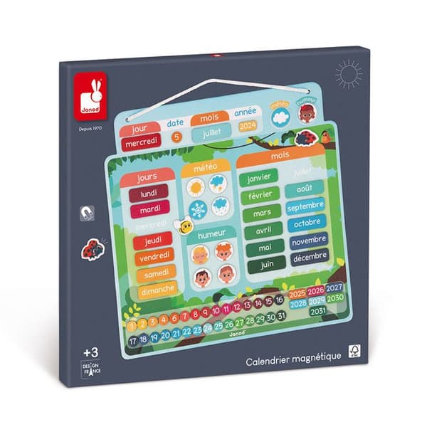 Magnetisk Kalender - Utbildningsspel - Förstå Tidsbegreppet, Öka Självständigheten - FSC Kartongleksak – Från 3 år