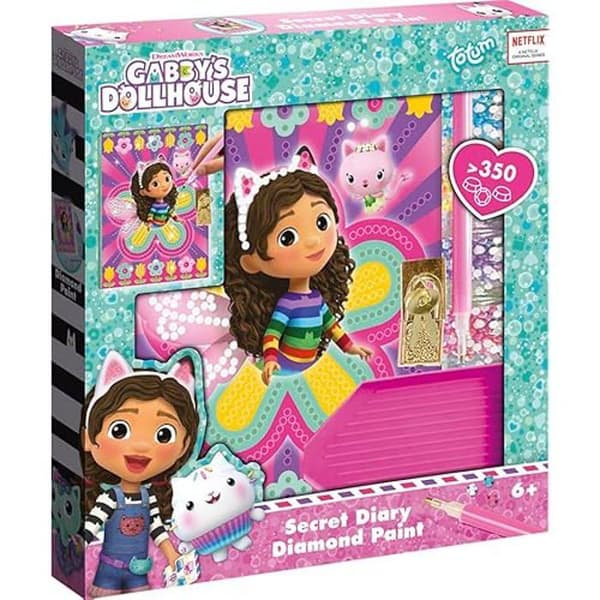 Journal intime - Gabby's Dollhouse - Anpassningsbar - Diamanter - Lås - 12,5 x 17,6 cm