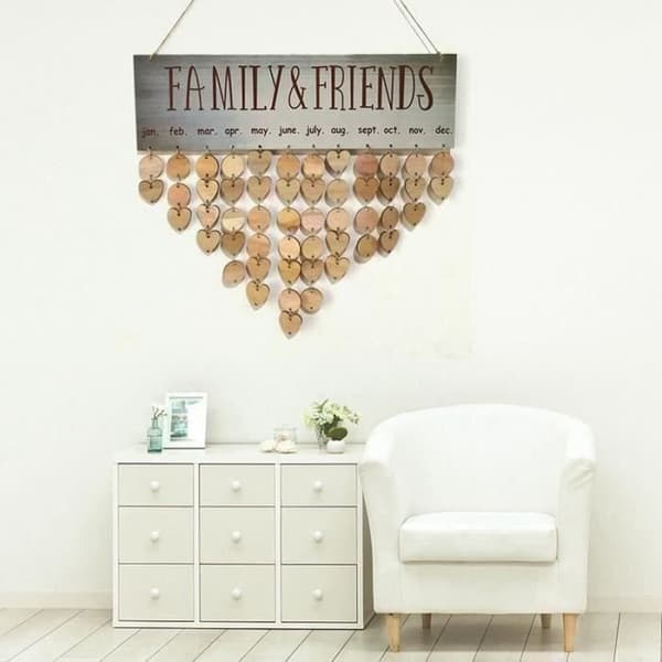 Trädfödelsedagskalender, familj och vänners DIY, födelsedag, speciella datum, planner, tips