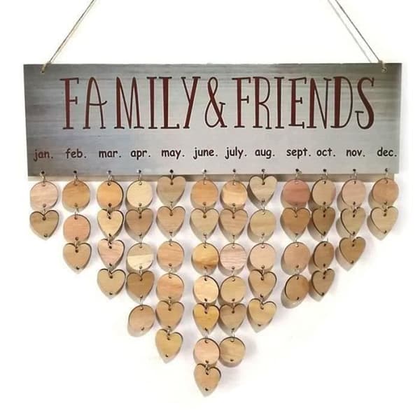 Trädfödelsedagskalender, familj och vänners DIY, födelsedag, speciella datum, planner, tips