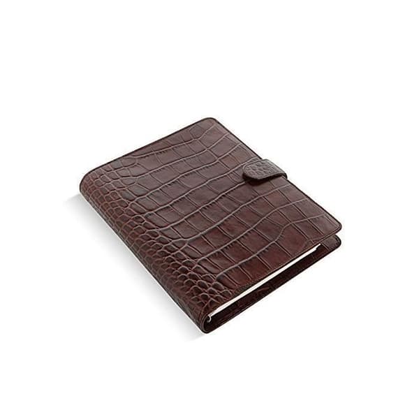 Agenda organisatör - Classic Croc - A5 - Färg Brun - Ringmekanism 25 mm - Flerspråkig