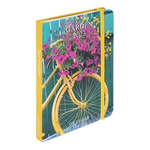 Gardens pocket dagbok - DRAEGER PARIS - 2023 - Hårt pärm - Satintyg bokmärke - 11,5 x 16 cm