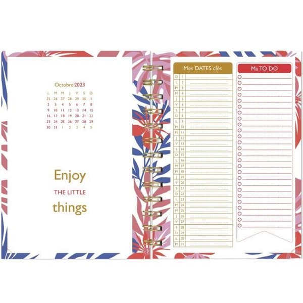 Weekly Paper Agenda - DRAEGER PARIS - 2023 - 2024 - Rosa