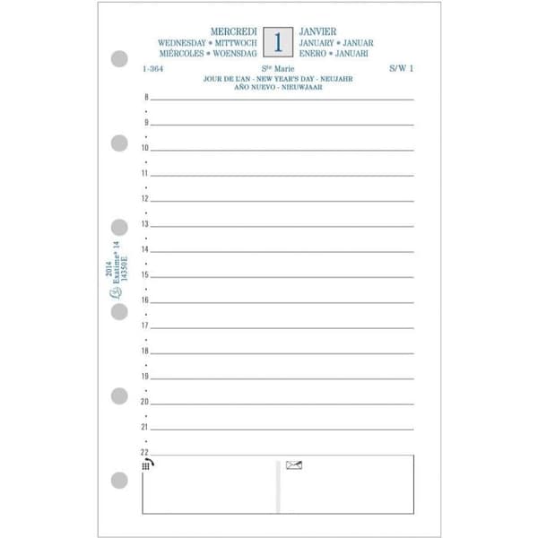 Exatime 14 Daily Refill 2d/sida - EXACOMPTA - Vit - Imprim'Vert®, PEFC®