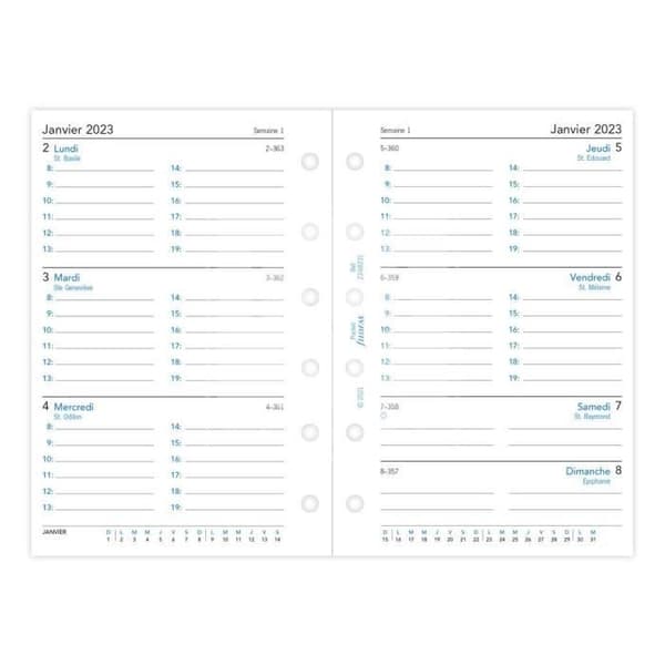Ombord - FILOFAX - Pocket - Vecka på 2 sidor - 2023 - Vit