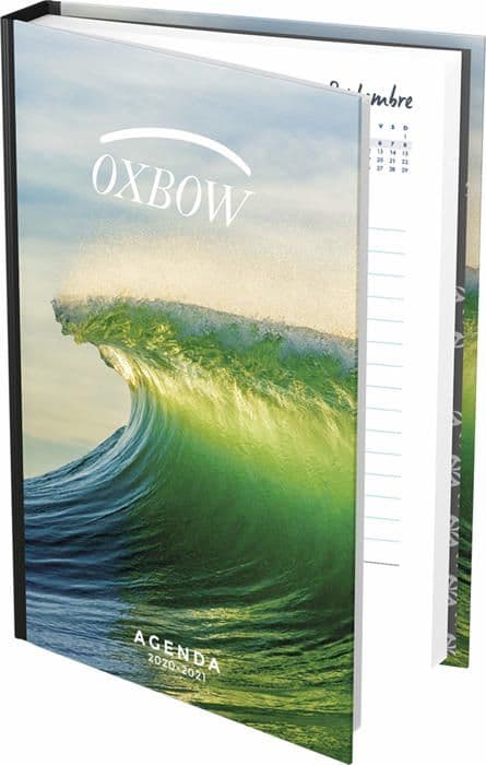 Oxbow - 100738966 - Wave School Agenda 2020 - 2021 Format 12x17cm Dagligen 352 sidor Hård pärm Grön