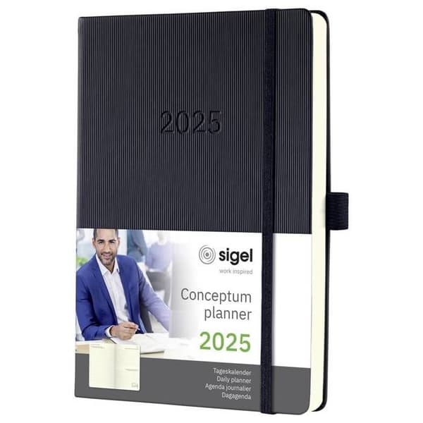 Sigel Conceptum 2025 dagsplanerare C2510 DIN A5 bindningsfärg: svart 1 st.