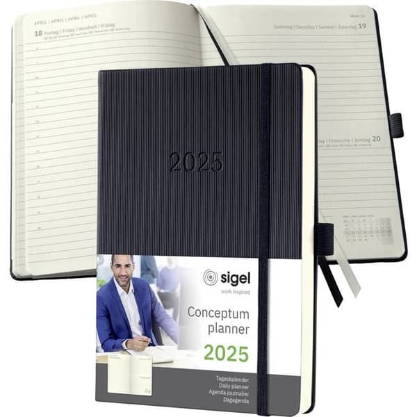 Sigel Conceptum 2025 dagsplanerare C2510 DIN A5 bindningsfärg: svart 1 st.