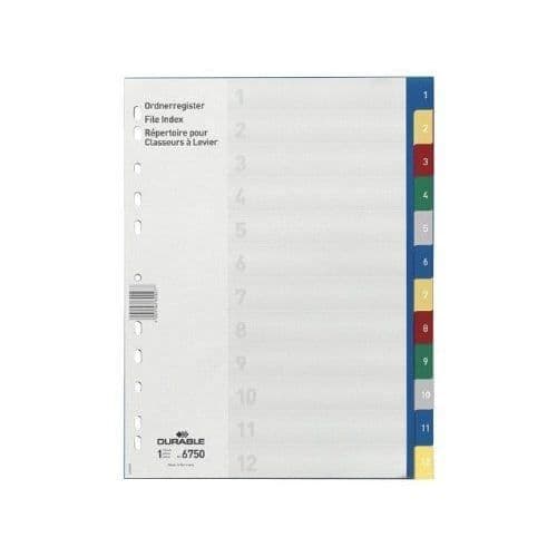 Slitstark 675027 mapp A4 från 1 till 12 Polypropâ € ¦