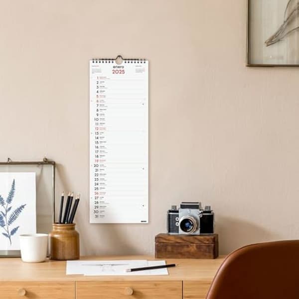 Väggkalender - FINOCAM - 2025 - Spanska - 12 månader - 120 g/m² papper
