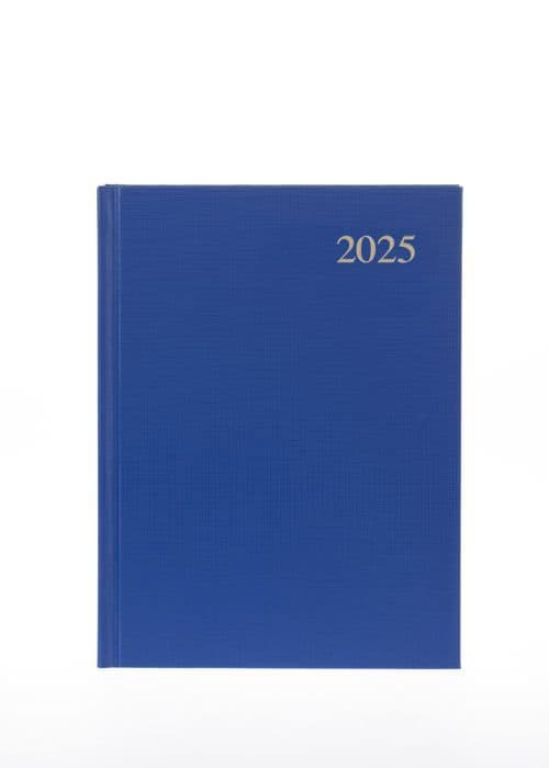 Collins - ESSA53.60-25 - Essential Agenda professionell 2025 veckokalender med hård vinjett i blått läder Format A5