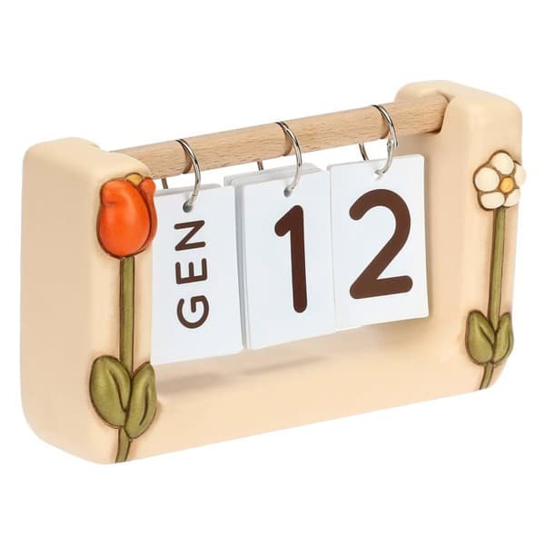 Kalender - ephemeris block Thun - C3183H90 - Bordsbord i keramik Happy Country