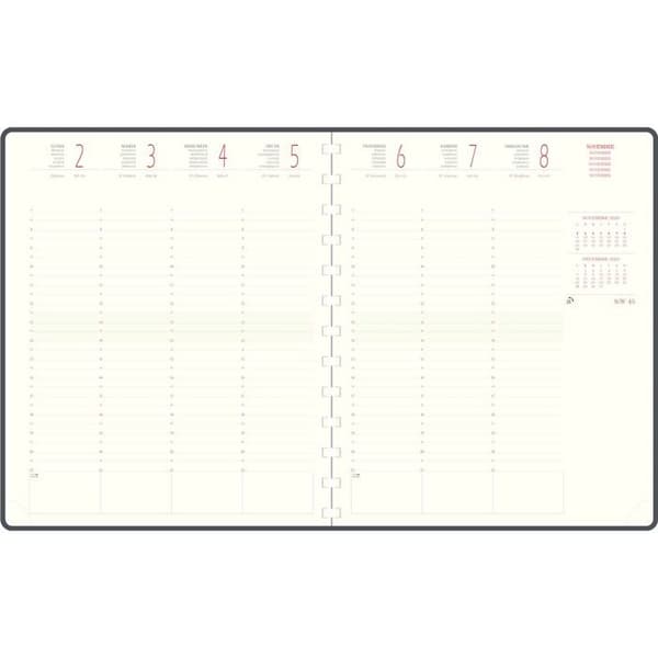 Exacompta - 22822E - Laddningsbar kontorskalender Eurotime 22S spiral - 22,5 x 18,5 cm - Veckokalender januari till december 2024