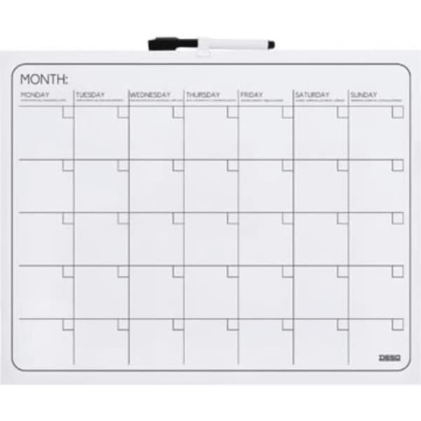 DESQ Magnetisk månadskalender utan ram 40x50 cm Vit