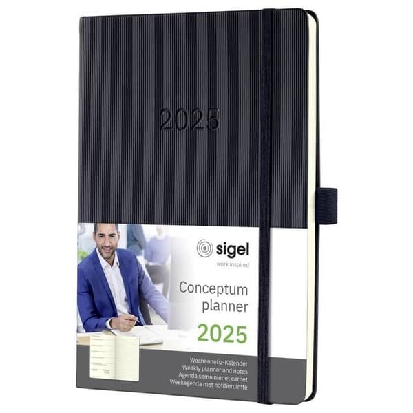 Sigel Conceptum veckokalender 2025 C2514 DIN A5 bindningsfärg: svart 1 st.