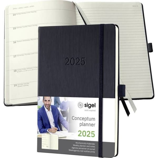 Sigel Conceptum veckokalender 2025 C2514 DIN A5 bindningsfärg: svart 1 st.