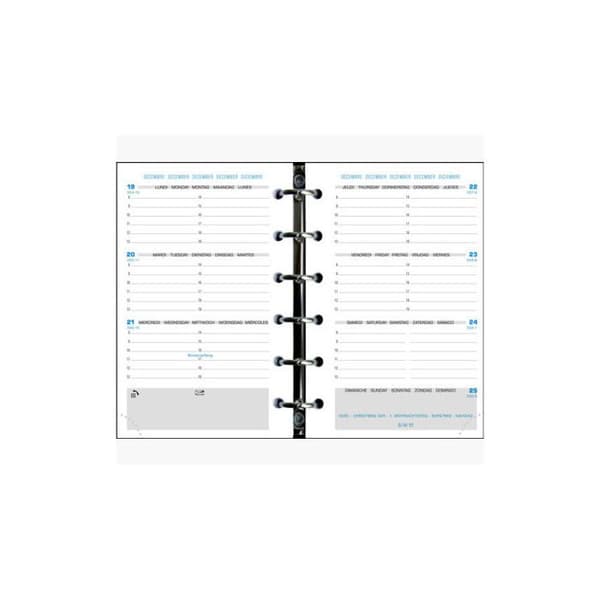 Semanier - EXACOMPTA - Exatime 14 Dual 10x14 cm - Svart - Stiff - Med spiraler