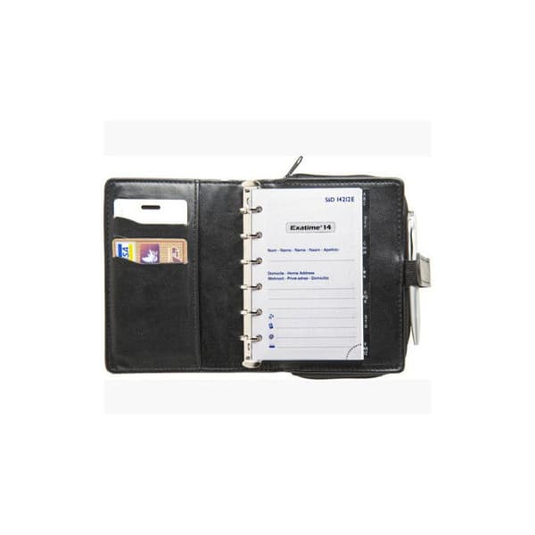 Semanier - EXACOMPTA - Exatime 14 Dual 10x14 cm - Svart - Stiff - Med spiraler